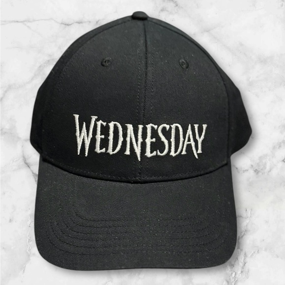🆕Black 'Wednesday' Embroidered Cap - Picture 2 of 11